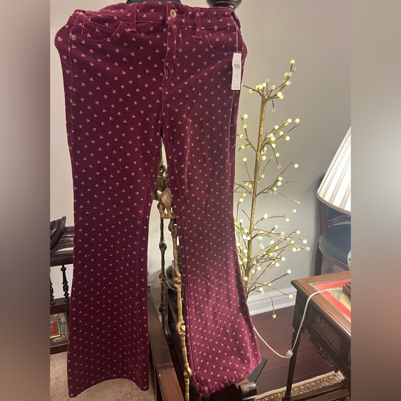 Anthropologie soft corduroy flowered pants size 27 NWT - Picture 4 of 6